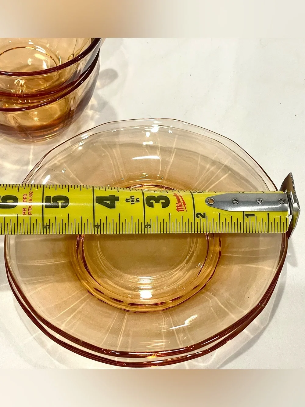 💥3/$50 Pair (2) Fostoria Glass Vintage Amber Glass Tea Cup & Saucer Set | EUC
